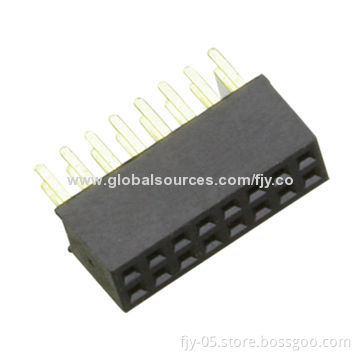 1.27mm Female Header, Dual-row Straight Base, 500m Ohms Insulator Resistance